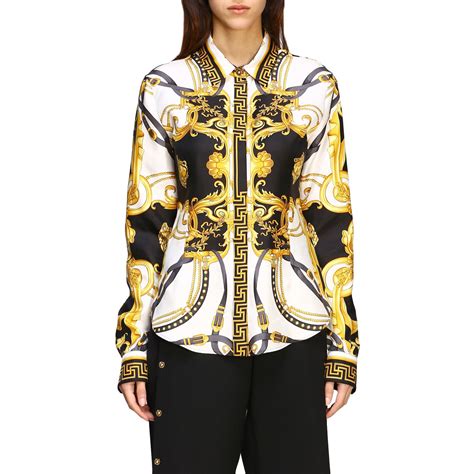 versace ladies baroque shirt dress|VERSACE Printed silk.